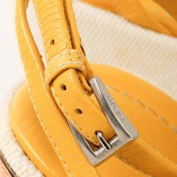 Prada Yellow Platform Beach Theme Appliqué Espadrille Sandals - Picture 10 of 12